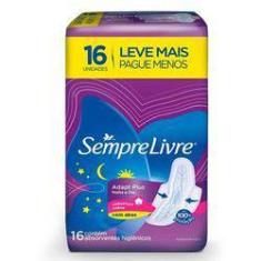 Imagem de Absorvente Dia e Noite Sempre Livre - Adapt Plus com Abas 16 Unidades