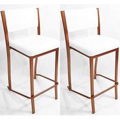 Imagem de Kit 2 Banquetas EMPILHÁVEL Cobre alta assento e encosto  - Poltronas do Sul
