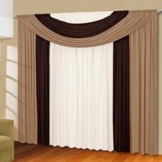 Imagem de Cortina Casa Dona Marroquina Tabaco com Bege 200x170cm