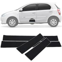 Imagem de Soleira Vinil Blackout Para Toyota Etios 2012 13 14 15 16 17 18 19 4 Peças