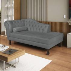 Imagem de Diva Recamier Dora 130cm Lado Direito Sintético Cinza