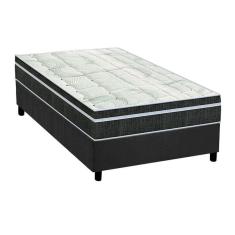 Imagem de Cama Box Solteiro: Colchão Molas Orthoflex Bonnel Venezia + Base CRC Suede Cinza(78x188)
