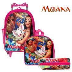 Imagem de Kit Bolsa Infantil Carrinho Menina Moana Resistente Toys 2U