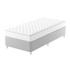 Imagem de cama box com colchão solteirão howie espuma d33 (17x96x203) branco e cinza