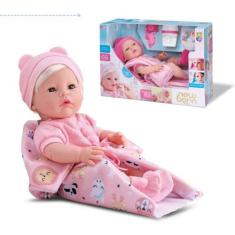 Imagem de Boneco Reborn Menino Bebe Real Com Cabelo Fecha Os Olhos Moveis Boneca