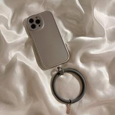 Imagem de Capa portátil com alça para iphone 13 mini 12 11 pro max xs xr x 8 7 plus se 3 capa de pulseira de silicone com laço de pulso, prata, para iphone 12 pro