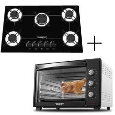 Imagem de Fog o Cooktop 5 Bocas Preto + Forno De Eletrico 60 Litros 127v