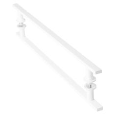 Imagem de Puxador De Porta Branco Vidro Pivotante Madeira 60cm M.S