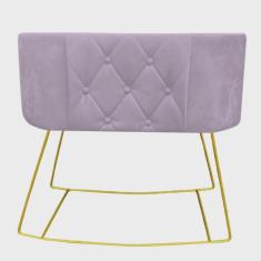 Imagem de Mini Berço Aconchego com Balanço suede Rosa Bebê - D'Classe Decor