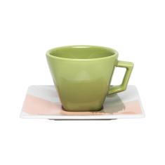 Jogo 6 Xícara Chá Café Verde 170Ml Porcelana em Promoção é no Bondfaro