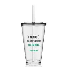 Imagem de Copo Com Tampa e Canudo  Exemplo Verde