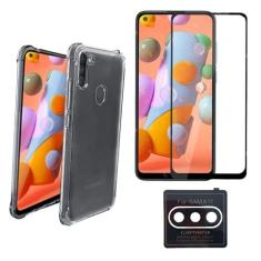 Imagem de Capinha Antiqueda Reforçada + Película 9D Nano Blindada + Película Câmera Compatível Samsung Galaxy A11