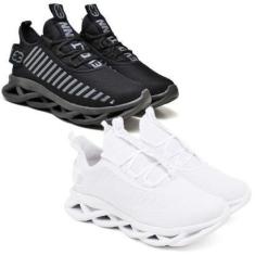 Imagem de Kit 2 Tênis Esportivo Masculino Easy Confortavel Resistente-Masculino