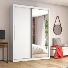 Imagem de Guarda Roupa 2 Portas Solteiro Com Espelho Royale Branco - Gelius - Ge