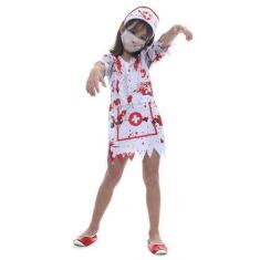 Imagem de Fantasia Enfermeira Zombie com Tiara a Máscara Infantil - Halloween - 