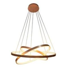 Imagem de Lustre Pendente Moderno 60cm Anéis Led 89w 3 Arco Cobre St517