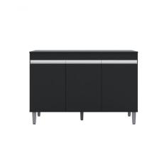 Imagem de Balcão de Cozinha 120cm Manu 3 Portas sem tampo Cor Preto - AJL