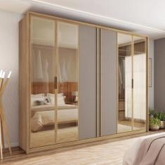 Imagem de Guarda Roupa 6 Portas 4 Espelhos Marrom Diamond Caemmun