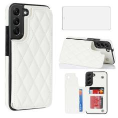 Imagem de Asuwish Capa de telefone para Samsung Galaxy S21 FE 5G capa carteira com protetor de tela e suporte de cartão de crédito RFID de couro acessórios para celular S 21 EF S21FE5G UW S21FE 21S G5 16.3 cm