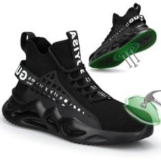 Imagem de KGJIANDA Sapatos com Biqueira de Aço para Homens e Mulheres, Sapatos de Trabalho para Homens, Tênis com Biqueira de Aço, Leve e Confortável para Telhados, Indestrutível, Resistente Ao Deslizamento