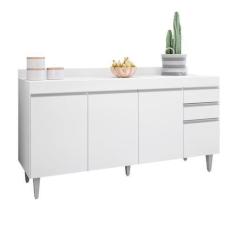 Imagem de Balcão Cozinha Branco 160cm S/ Tampo - Belliv Decor