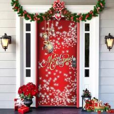 Imagem de Cobertura de porta de Natal Feliz Natal Tampa de porta fonte alpendre faixa de fundo de natal capas suspensas para cabine de fotos adereços para decoração de festa de ano novo interior e exterior, 91