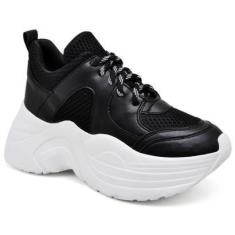 Imagem de Tênis Feminino Chunky Confortável Liso Moderno Amarração-Feminino