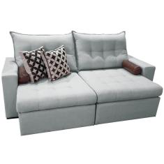 Imagem de Sofá 4 Lugares Retrátil e Reclinável Home 220cm Tecido Linho Innove Estofados Cor Cinza