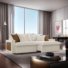 Imagem de Sofá Dallas Linho Dois Módulos De 120cm B15 Meu Sofá Online A302 Linho Branco