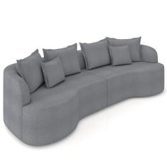 Imagem de Sofá 3 Lugares 230cm Orgânico Quito K04 Bouclê Grafite - Mpozenato