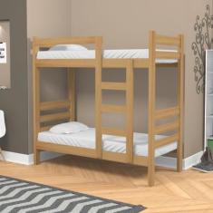 Imagem de Beliche Espaçosa De Madeira Maciça Nogueira Safira Nemargi