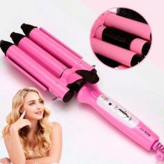 Imagem de Cacheador Tri-ondas Profissional Rosa Bivolt 25mm Cerâmica - GENZO