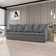 Imagem de Sofá Retrátil e Reclinável 4 Lugares 280cm Dália Cabecasa Madeiramadeira Cinza