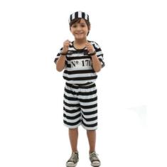 Imagem de Fantasia Presidiário Infantil Masculino - Jade Fashion, M