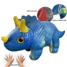 Imagem de Pelucia Dinossauro Toque Silicone Gel Sensorial Dino Educativo Criança