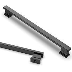 Imagem de Asidrama Pacote com 10 puxadores de armário de cozinha preto fosco de 228 mm, puxadores de armário de cozinha para puxadores de gaveta de armário