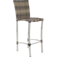 Imagem de Banqueta Balcão Alumínio Cozinha Alta Confortável Trama Capuccino