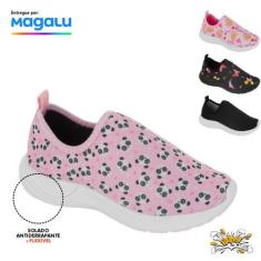 Imagem de Tênis Menina Feminino Estampado Borboleta Sola Preta Antiderrapante Se