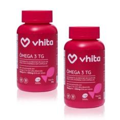Imagem de Ômega 3 1000mg TG - Importado e rico EPA DHA com selo IFOS e Vitamina E de 60 caps Vhita (2 unidades)