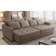 Imagem de Sofá Sem Caixa Retrátil Reclinável 2,30m Carol Veludo Cappuccino Adonai Estofados