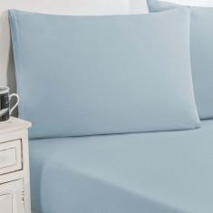 Imagem de Jogo De Cama Malha Lençol 100% Algodão Gran Moratta 2 Peças Solteiro Azul Bebê