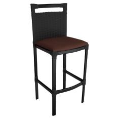 Imagem de Banqueta Alta Vigor em Alumínio e Corda Náutica Preto