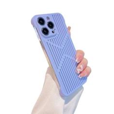 Imagem de Capa de telefone respirável com grade de resfriamento sem moldura fina para iPhone 14 13 12 11 Pro Max Hard PC Dissipação de calor capa traseira, roxa, para iPhone 14 plus