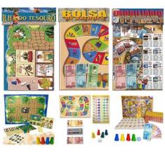 Imagem de 03 Jogos De Tabuleiro Educativo (Bolsa De Valores + Ilha Do Tesouro +