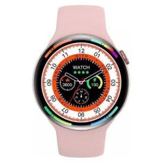 Imagem de Relogio Smartwatch Redondo Feminino Rosa Serie 9 Para Samsung Android