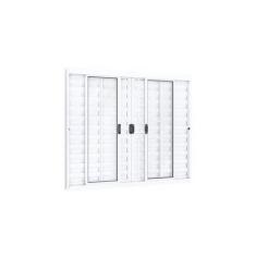 Imagem de Janela Veneziana de Correr Central 6 Folhas com Grade Ideale 100cmx150