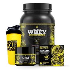 Imagem de Whey Protein Concentrado + Creatina 90g + Kimera thermo + Shaker Iridium Labs-Unissex