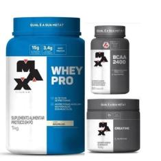 Imagem de Kit Whey Pro 1Kg + Bcaa 60 Caps + Creatina 100G Max Titanium