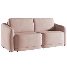 Imagem de Sofá Cama para Sala de Estar 2 Lugares 196cm Montserrat K01 Veludo Rosê - Lyam Decor