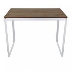 Imagem de Escrivaninha 90x45 Completa Casa Branco/Nogal